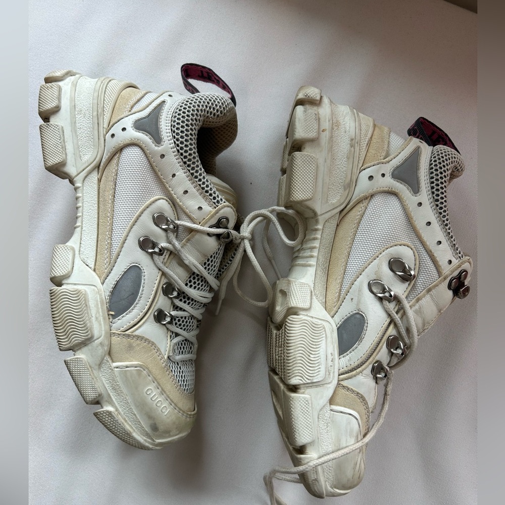 Gucci Flashtrek Leather Mesh Accents Chunky Sneakers